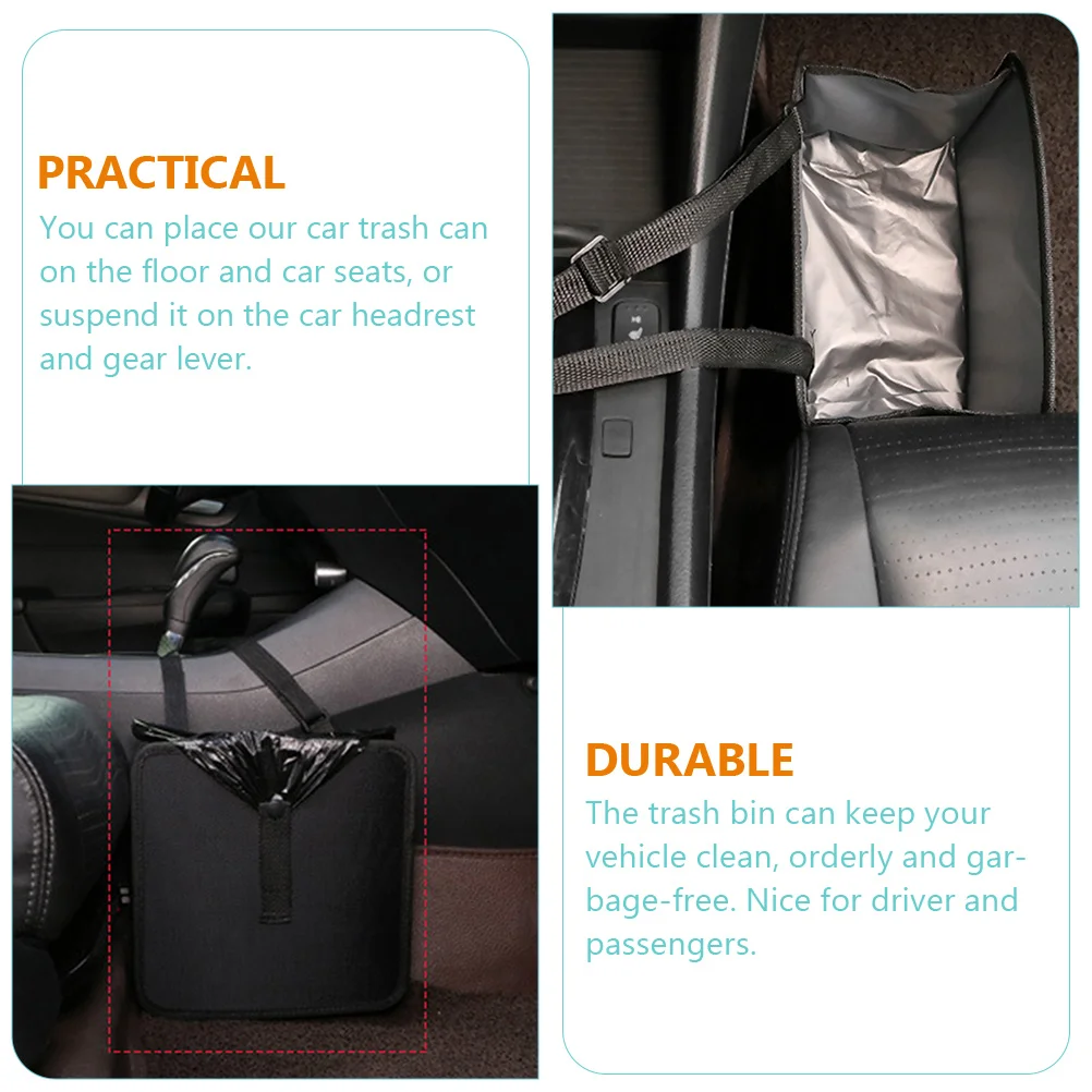 

Collapsible Trash Can Car Garbage Bags Portable Foldable Hanging Black Accessories for Travel