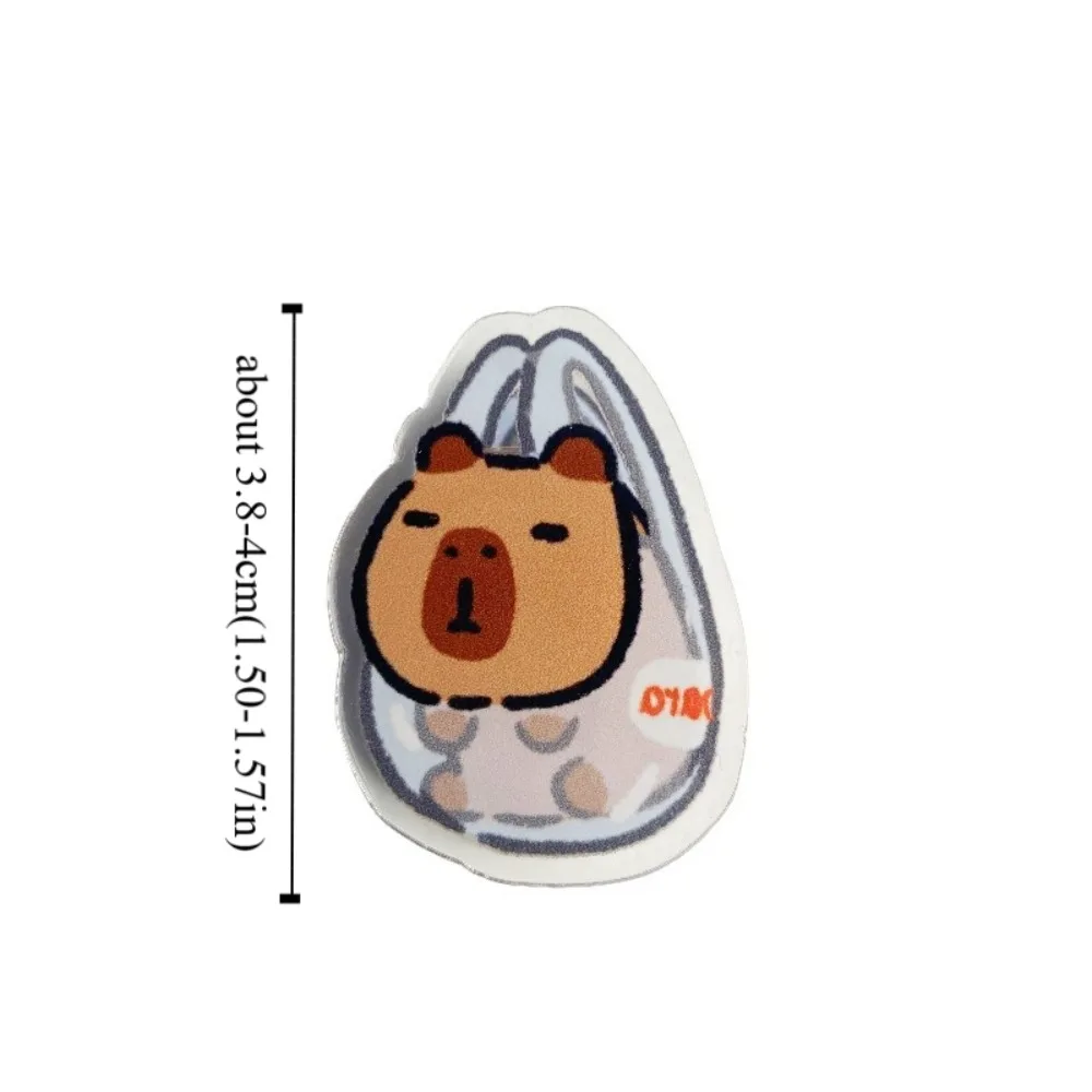 PP Cartoon Capybara Clip Acrylic Stationery Capybara Paper Clip Creative Animal Style Cute Capybara Photo Clip Files