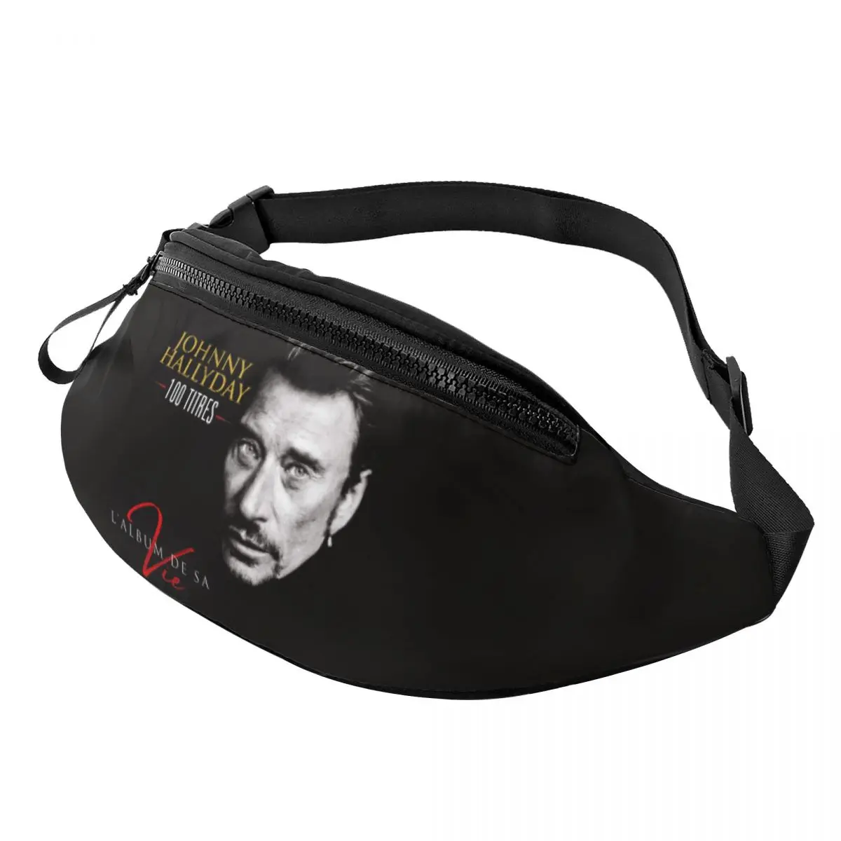 Custom Johnny Hallyday Rock Fanny Bag Singer French France Crossbody Waist Pack Women Men Cycling Camping Phone Money Pouch