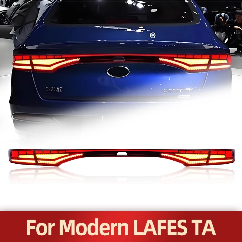 Автомобильная светодиодная фара для Hyundai LAFES TA, модификация заднего фонаря в сборе, через тип, задний фонарь, светодиодный потоковый светильник, указатель поворота Автомобильная светодиодная фара для Hyundai LAFES TA, модификация заднего фонаря в сборе, через тип, задний фонарь, светодиодный потоковый светильник, указатель поворота