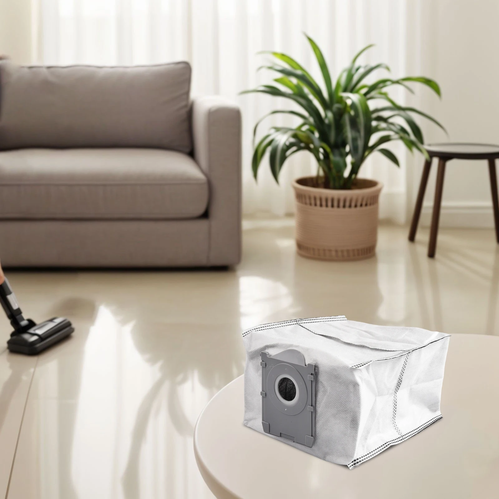 

Набор из 5 пылесборных мешков для пылесоса: простое обслуживание, легкая установка, большая вместимость, подходят для уборки шерсти животных, прочная конструкция.