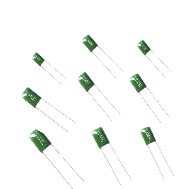 100V 250V 630V 1000V 5% Polyester Film Capacitor 2A 2E 2J 3A 102J 222J 332J 472J 562J 682J 822J