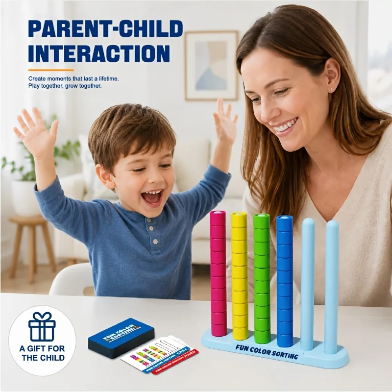 Color Stacking Music Challenge, Fast-Paced Color Matching Puzzle Tabletop Game, Christmas Fun Party and Family Games, colorful
