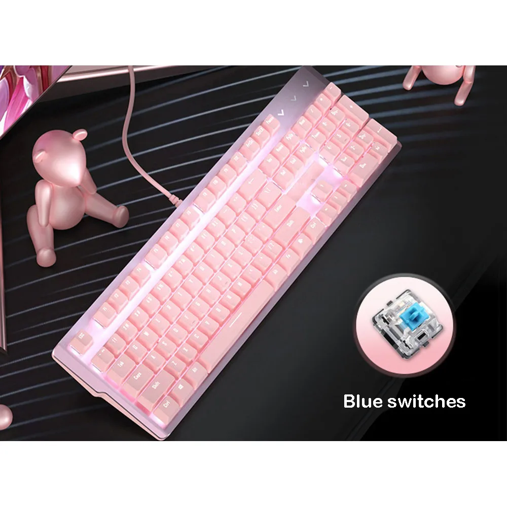 Gaming Keyboard Mouse Combo, 104 Keys Backlit PC Gaming Keyboard Set for PC/Laptop, Anti-Ghosting, Spill-Resistant