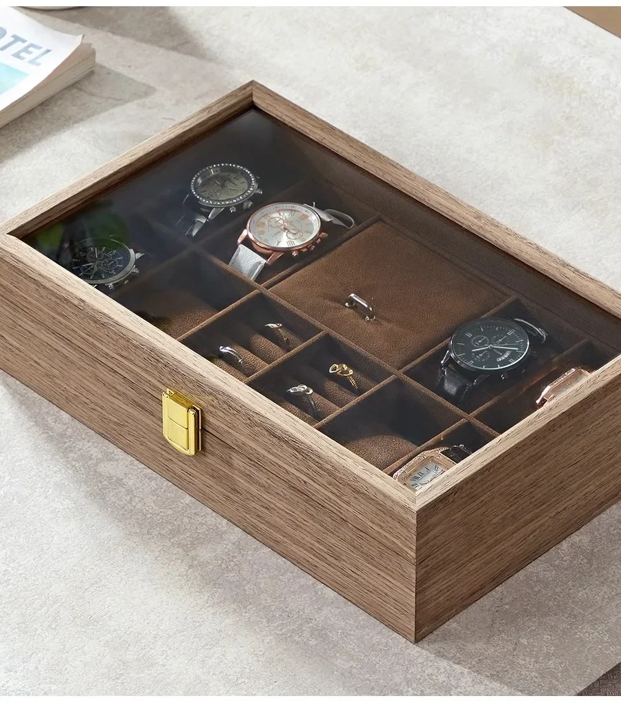 

Watch storage box made of solid wood, home multi-functional all-in-one box, high-end