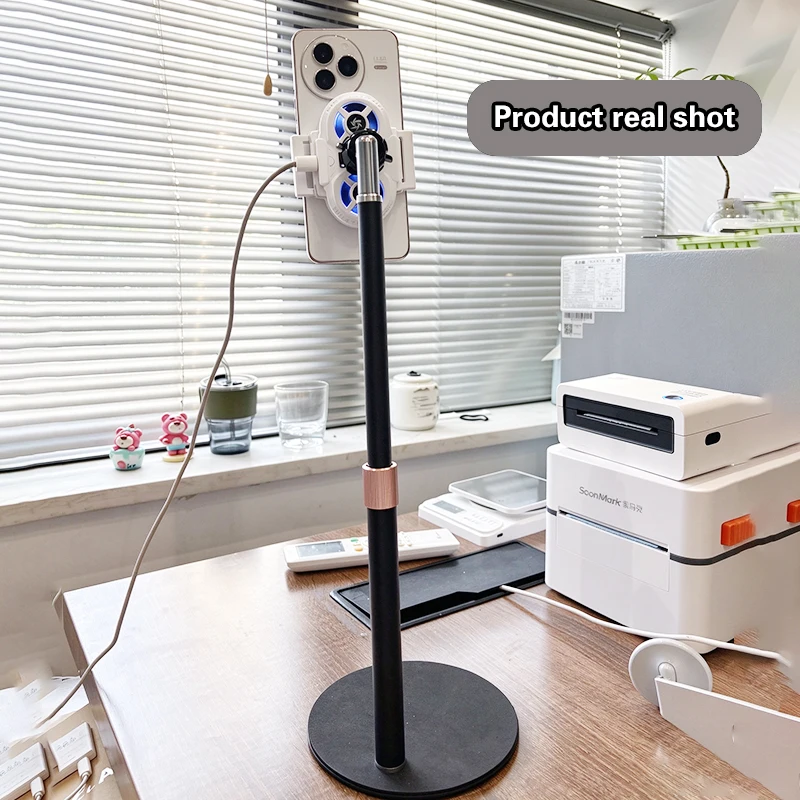REMAX Dual Turbine Semiconductor Phone Cooler Live Streaming Temp Display 3 Speed RGB Back Clip for 4.7-6.7