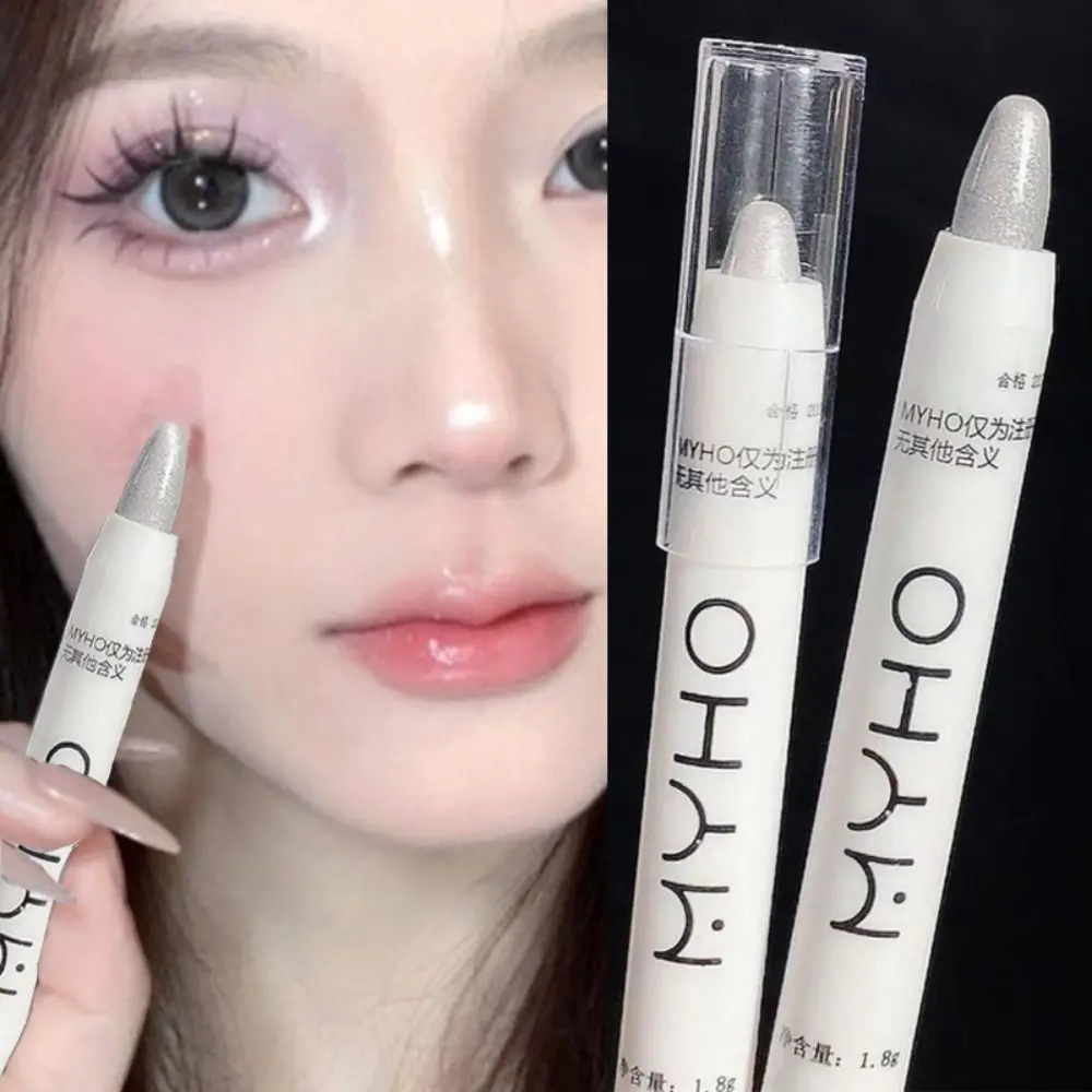 Brighten Highlight Pen Women Lying Silkworm Pencil Diamond Silkworm Pencil White Highlighter Pencil Glitter Eyeshadow Pen