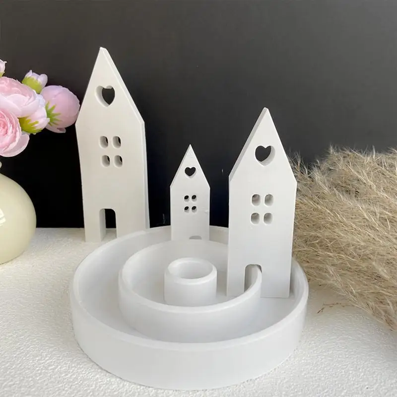 Stampo in Silicone per casa cuore di cioccolato stampo per colata in calcestruzzo leggero fai da te decorazione per la casa stampo in resina stampo per casa faro