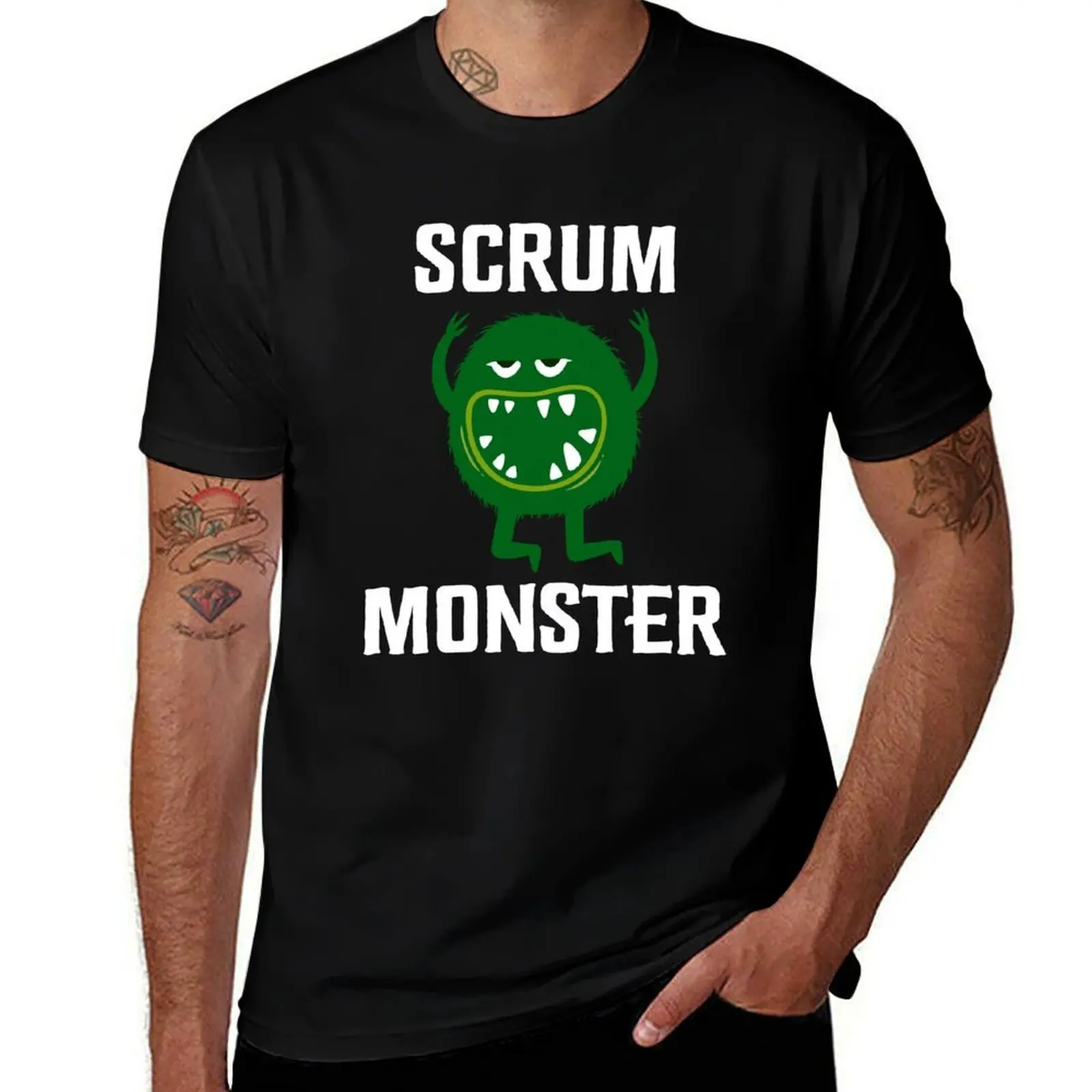 Scrum Master / Monster Funny Agile Backlog T-Shirt Work Wear Simple Tee Shirt T-Shirt