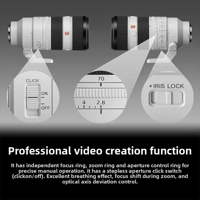 Full frame size telephoto zoom, lens FE 70-200 mm F2.8 GM OSS II G Master
