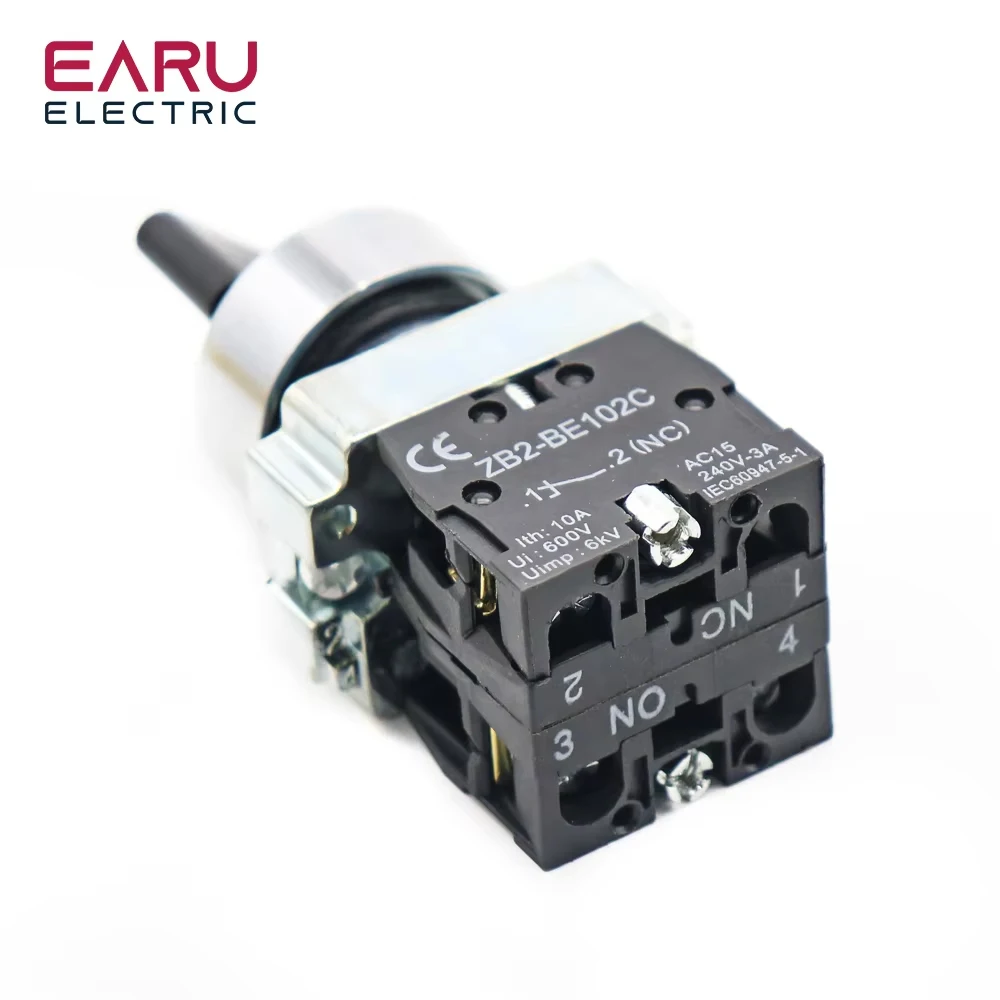 XB2-BD25 XB2-BD53 1NO/1NC 2NO 2/3 Position Momentary Self-reset Latching Self-locking Selector Rotary Switch Push Button Switch