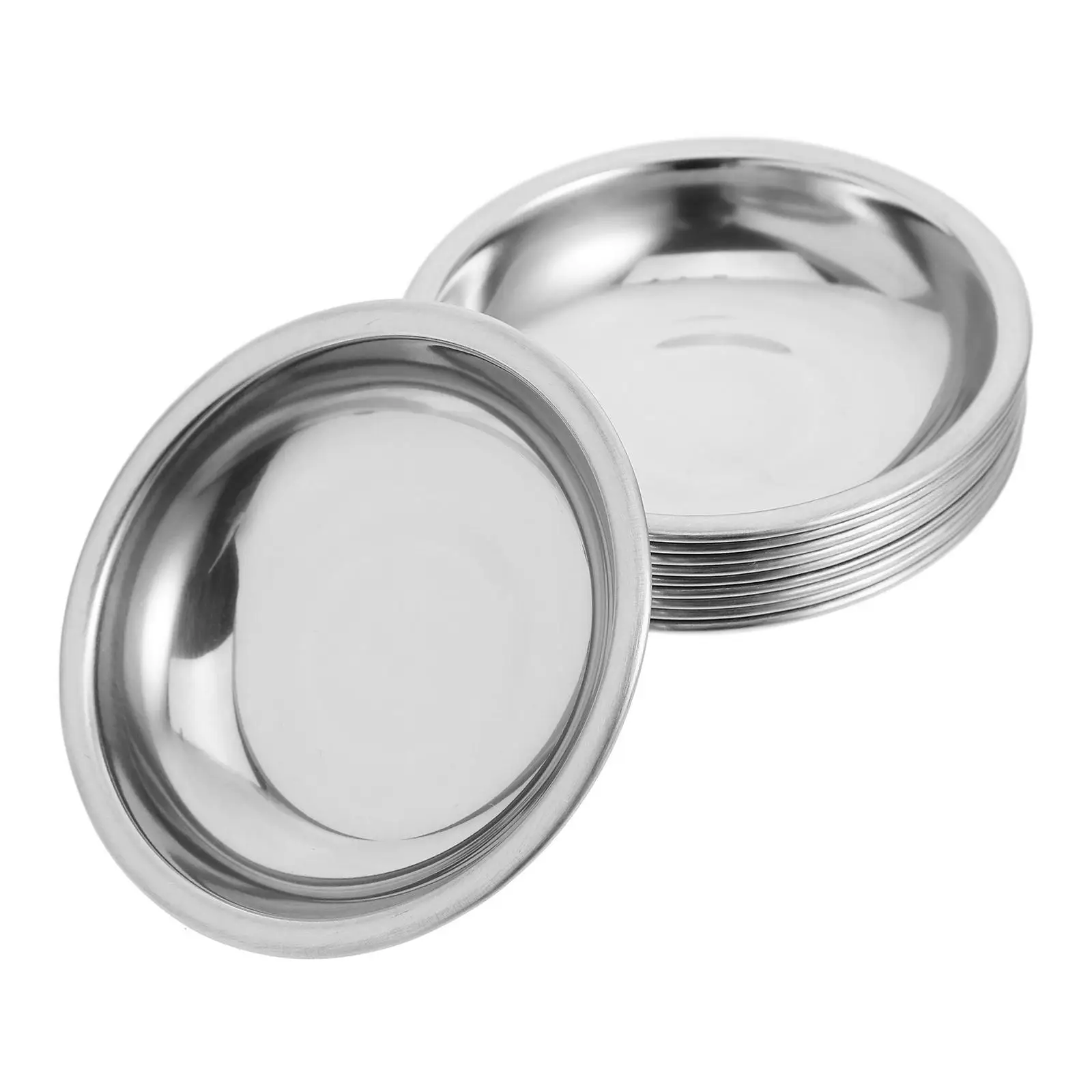

10 Pcs Mini Stainless Steel Sauce Dishes Condiment Bowls Dipping Plates Soy Sauce Dish Kitchen Bar Supplies Versatile Use Easy