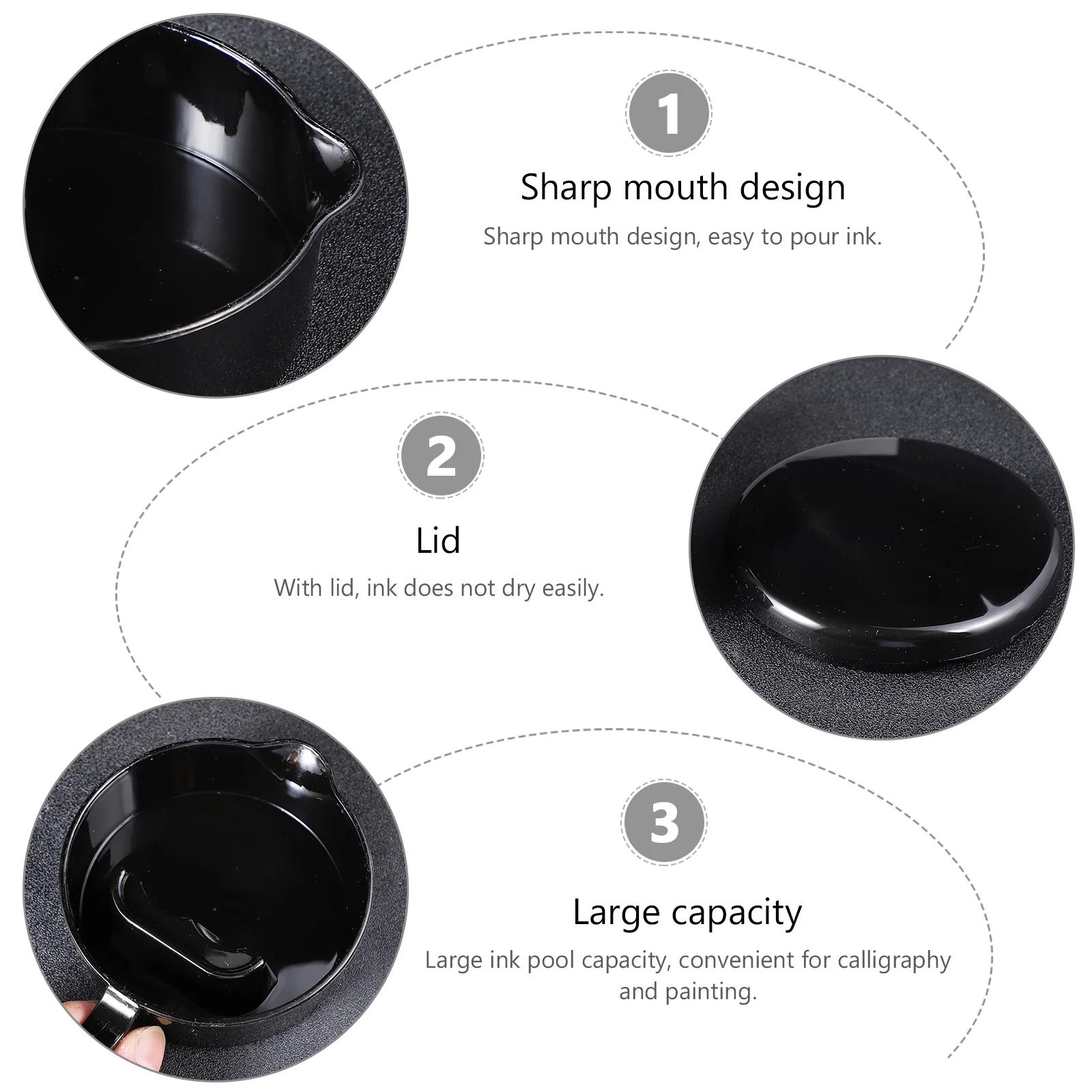 

Creative Multi-Function Dish Delicate Plate Durable Calligraphy Inkwell Sturdy Plastic Ink Dish Chinese Painting Ink Pond