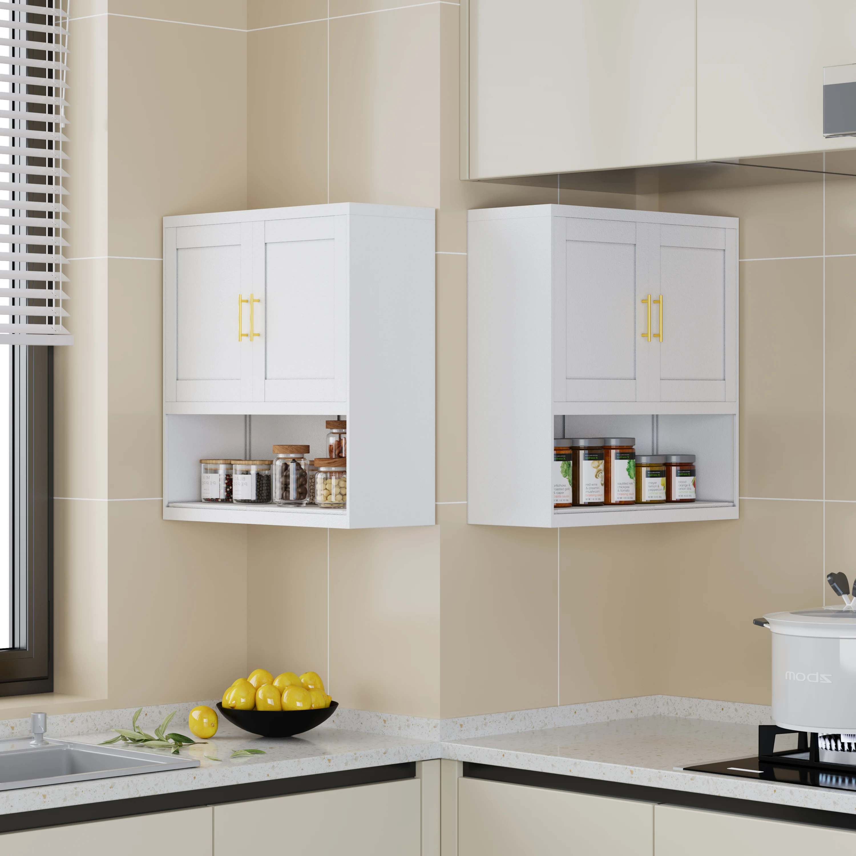 Metal small bathroom wall mounted cabinet, suitable for small space kitchen storage cabinets, garages, and bathrooms