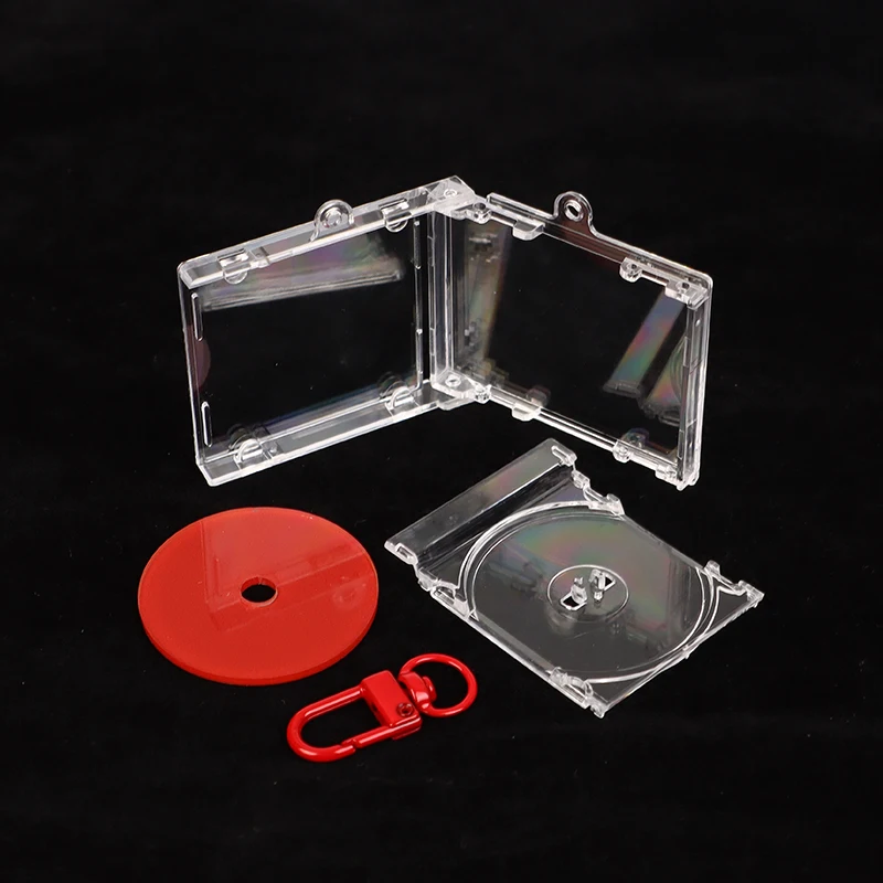 Peripheres Gedenk-Blanko-Album Schlüsselanhänger Mini-CD-Hülle Schlüsselanhänger in Form eines CD-Players DIY Rucksack-Anhänger – Detail 19