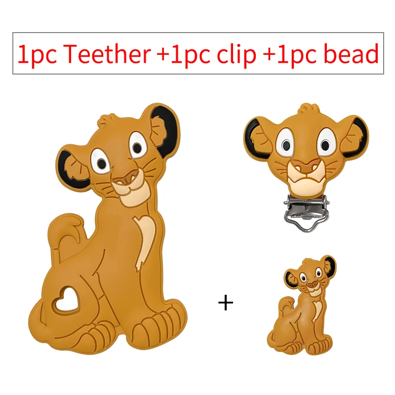 3-teiliges Set Silikon-Cartoon-Beißring Nippelclip-Perlen DIY Schnullerketten-Clips Perlen Geschenk Schmuckzubehör