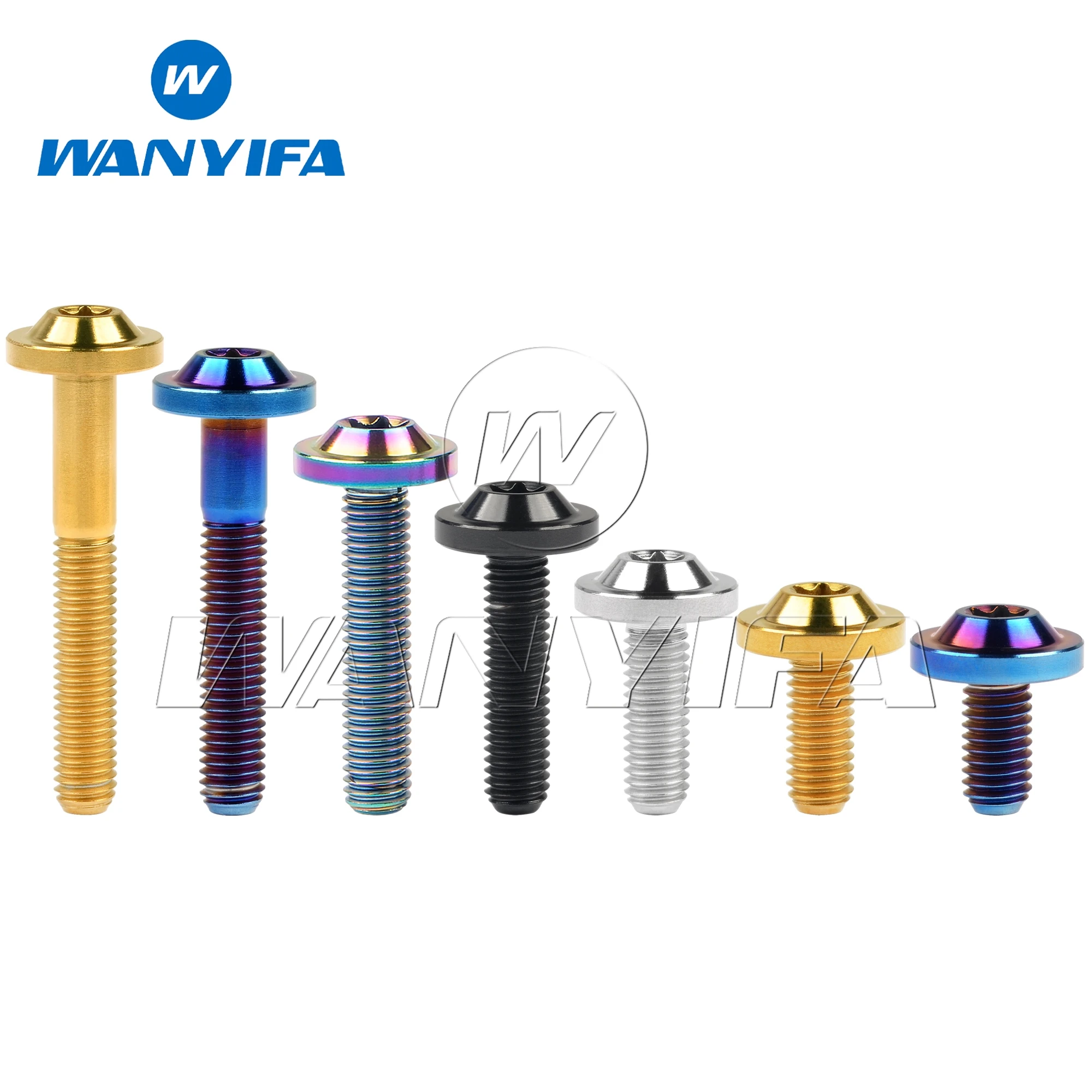 Wanyifa Titanium Bolts M5x10/12/15/20/25/30/35mm T25 Torx Head Screws for Motorcycle Riding Modification Fasteners 5/12PCS