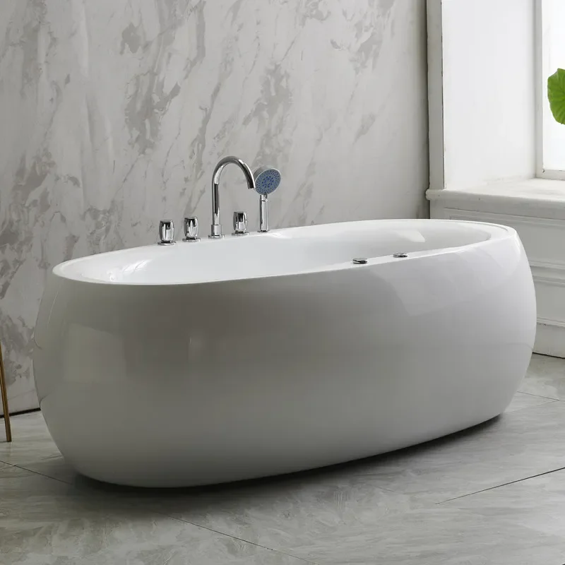 Goose Egg Shaped Jacuzzi Bathtub with Constant Temperature Colorful Lamp and Bubble Bath Function for Romantic Theme Hotel