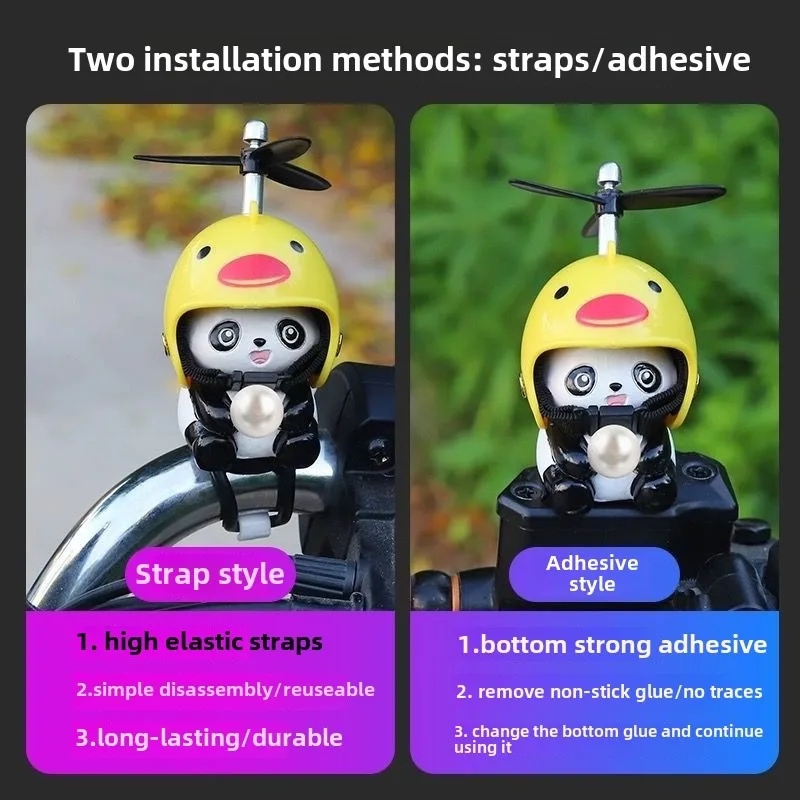 Auto Styling Ornamente Auto Kleine Gelbe Ente Panda Schwein Tier Spielzeug Deaor Helm Wind Gebrochene Kleine Ente Fahrrad Moto Fahren Dekor