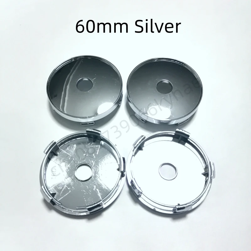 

4pcs/Set 60mm Black Silver Car Wheel Hub Center Caps Rim Cover Auto No Logo Badge Universal Exterior Styling Accessories