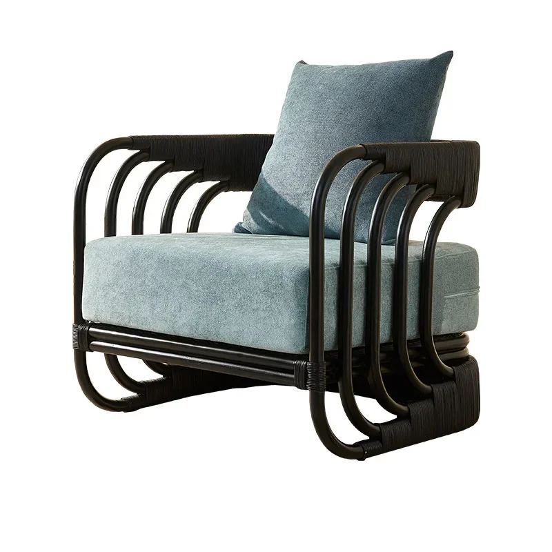 Indonesian plant rattan rattan art woven rattan chair three-piece retro homestay bedroom single sofa chair coffee table
