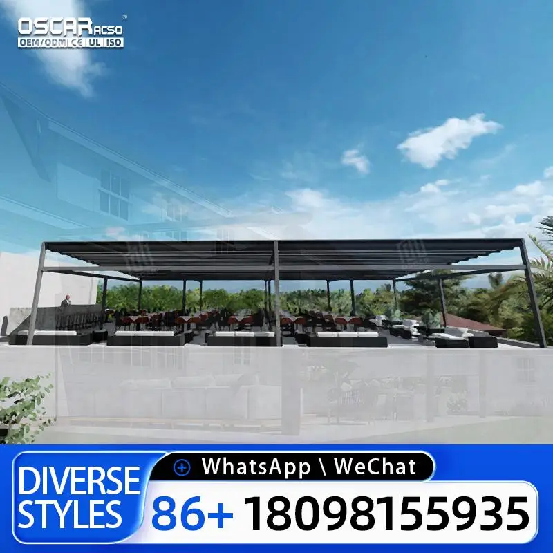 

Retractable Awning with Rain Sensor for Sun Shading Outdoor Patio Garden Retractable Canopy Pergola