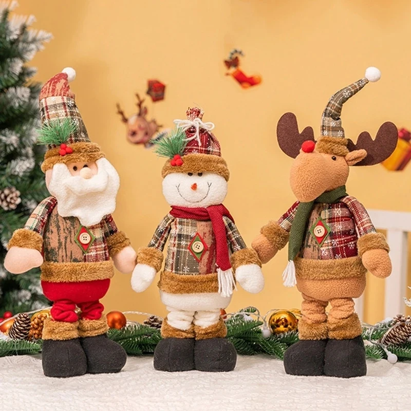 Telescopic Christmas Doll Merry Christmas Decorations Santa Claus Snowman Reindeer Ornaments Xmas Navidad Noel Gifts