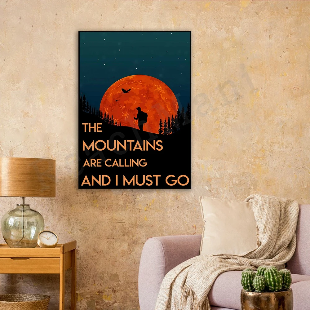 Citas de John Muir, Los montes están llamando, Póster I Must Go, Paisajes en acuarela, Regalos de naturaleza, Arte de la naturaleza, Decoración del hogar