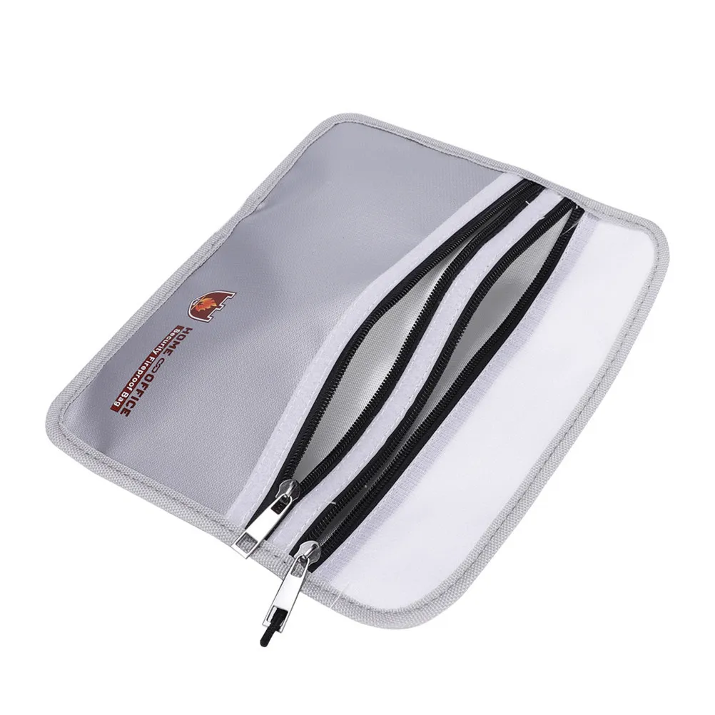 

Большая огнестойкая сумка для документов с двумя отделениями, гладкой молнией, для офиса, дома, бизнеса, путешествий, темно-синяя