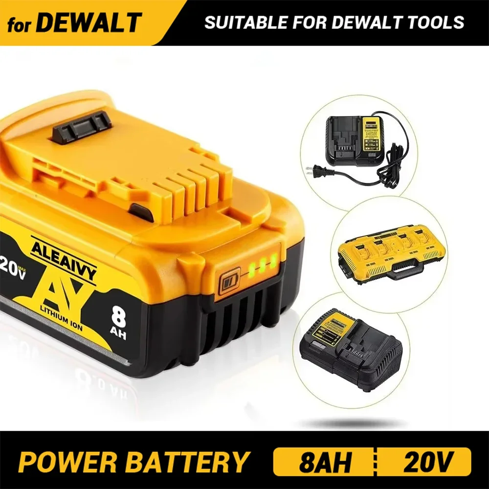 DCB112 DCB200 20V 8000mAh Lithium-Ersatzbatterie für Dewalt 18V DCB184 DCB200 DCB182 DCB180 DCB181 DCB182 DCB201 DCB206