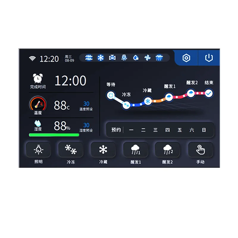 10 Inch IP68 Waterproof Touch Screen 1C Accuracy Temperature Controller Thermostat Bread Proofing Cabinet Bakery