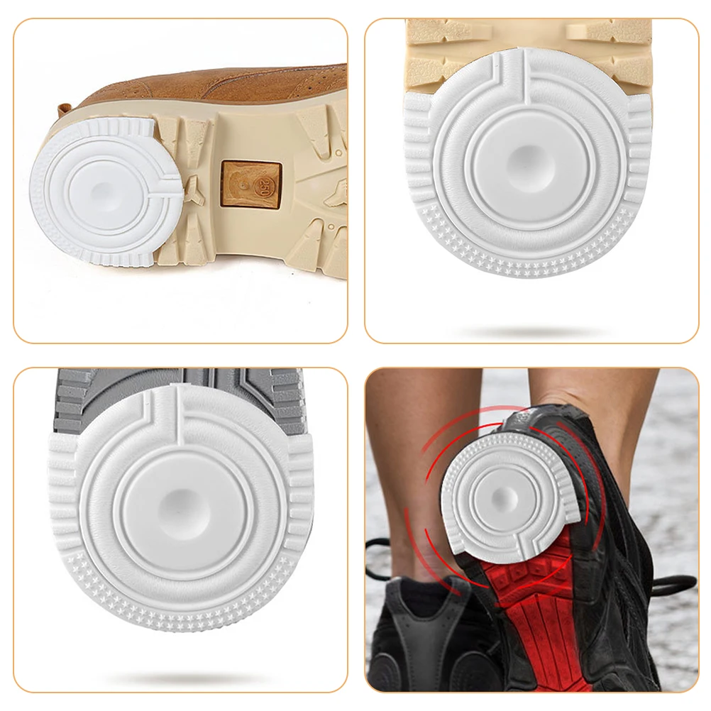 

1 Pair Anti Slip Rubber Pads Self Adhesive Repair Heel Pad 40mm White Sports Basketball Boot Heel Replacement Shoe Care Tools