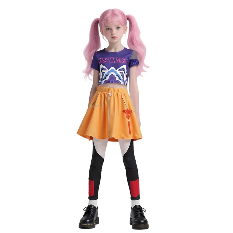 

Girl's Demon Huntress Group Mira Cosplay Costume Cool VOYI MISS Print Halloween Anime Demon Hunter Role-Play Outfit