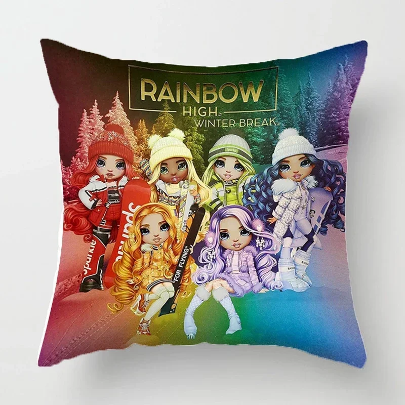 Anime Dakimakura Cover Rainbow High Doll 45x45 Pillow Covers Cushion Pillowcase Cushions Home Decor Case Sofa Pillow Decorative