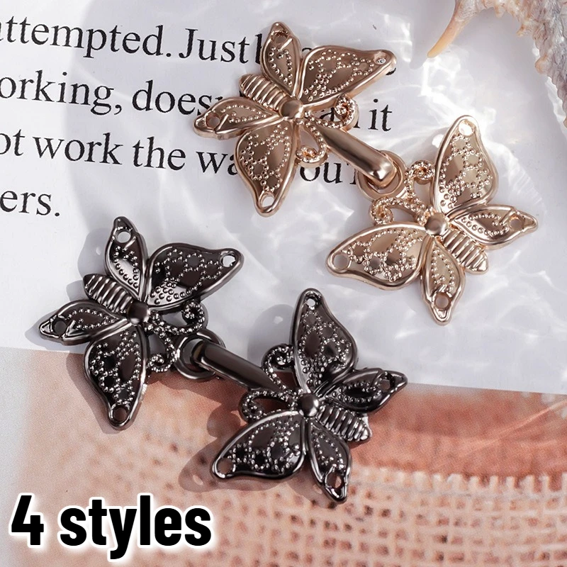 

Винтажная металлическая брошь-бабочка в китайском стиле с пряжкой, зажим для шали, аксессуар для плаща, украшение для женского платья Ханьфу