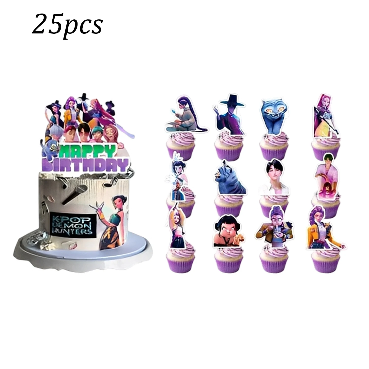 Nowy Zestaw Dekoracji na Urodziny Łowców Demonów, Akcesoria Imprezowe, Topper na Tort, Flaga, Artykuły Kpop, Dekoracje na Urodziny, Impreza Anime