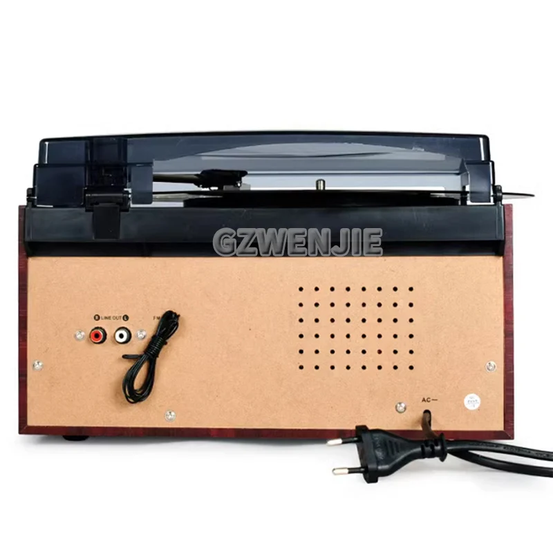 Versatile Multifunctional Vintage Phonograph 3 Speed Adjustable Vinyl Record Player with Record Player CD Cassette FM/AM Radio