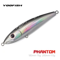 Señuelos tipo lápiz flotante YOOFISH GT 180mm 200mm 78g 115g señuelo de pesca de superficie cebos duros artificiales GT Señuelos de pesca de mar de agua salada