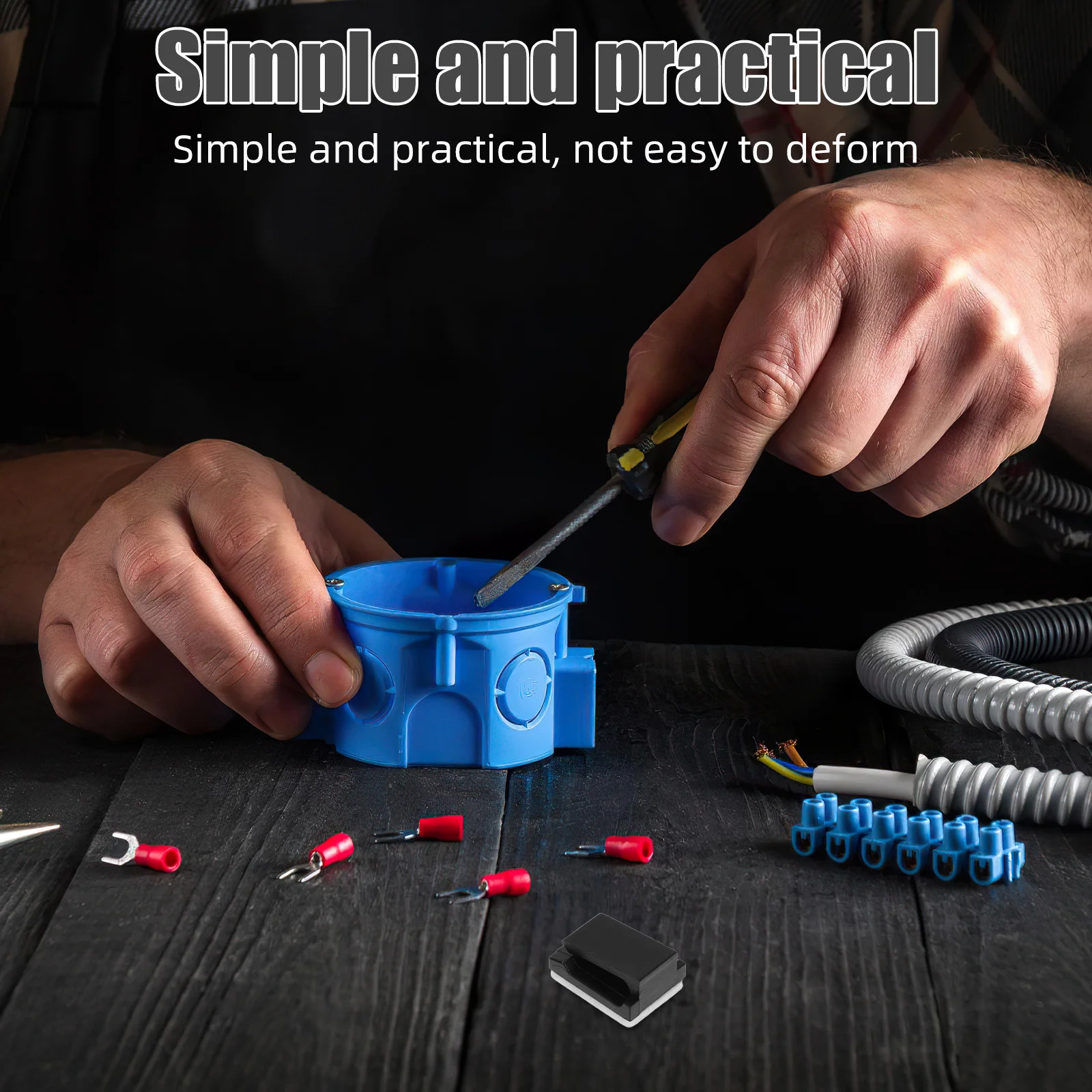 

60Pcs Fixed Wire Clip Adhesive Base Nylon66 Cable Clamp for Organizing Wires Electric Wire Clips Holder Cable Clamp