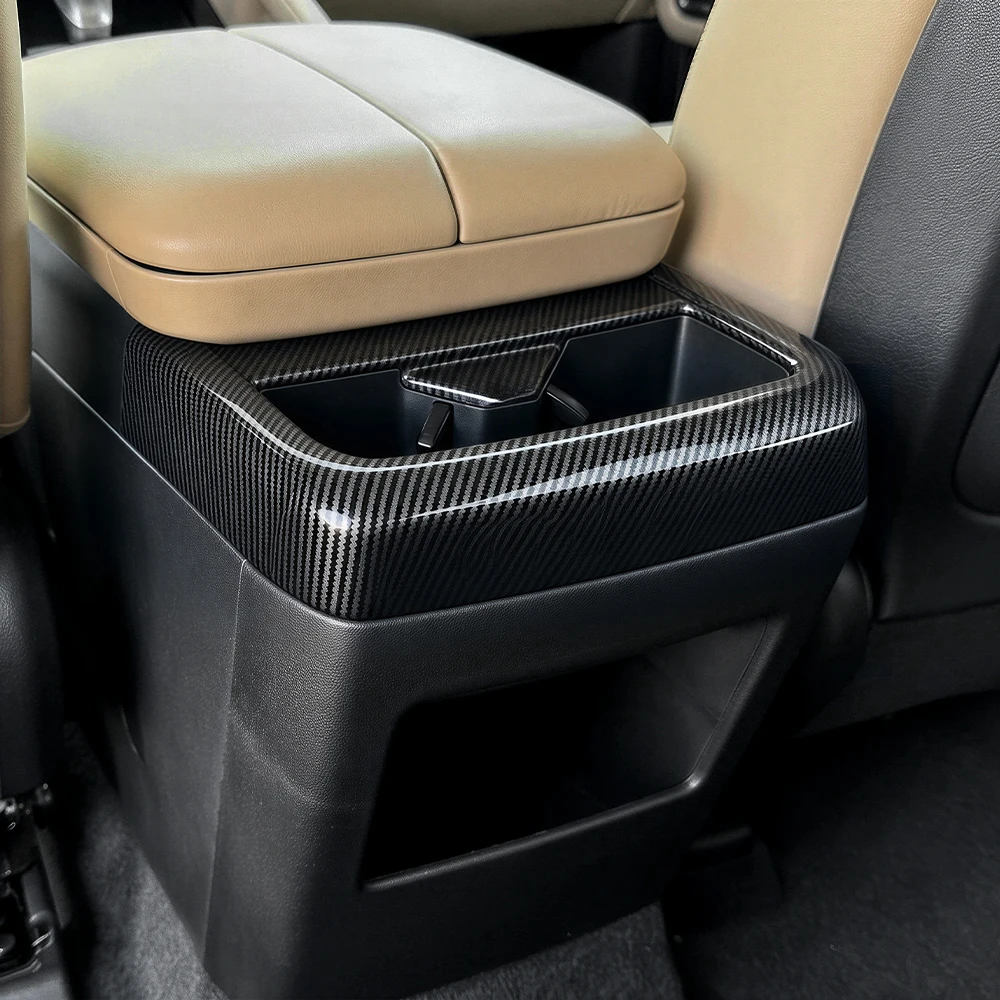 For KIA Telluride 2027 ~ LHD RHD ABS Material Rear Cup Holder Panel Frame Trim Protector Cover Interior Car Accessories