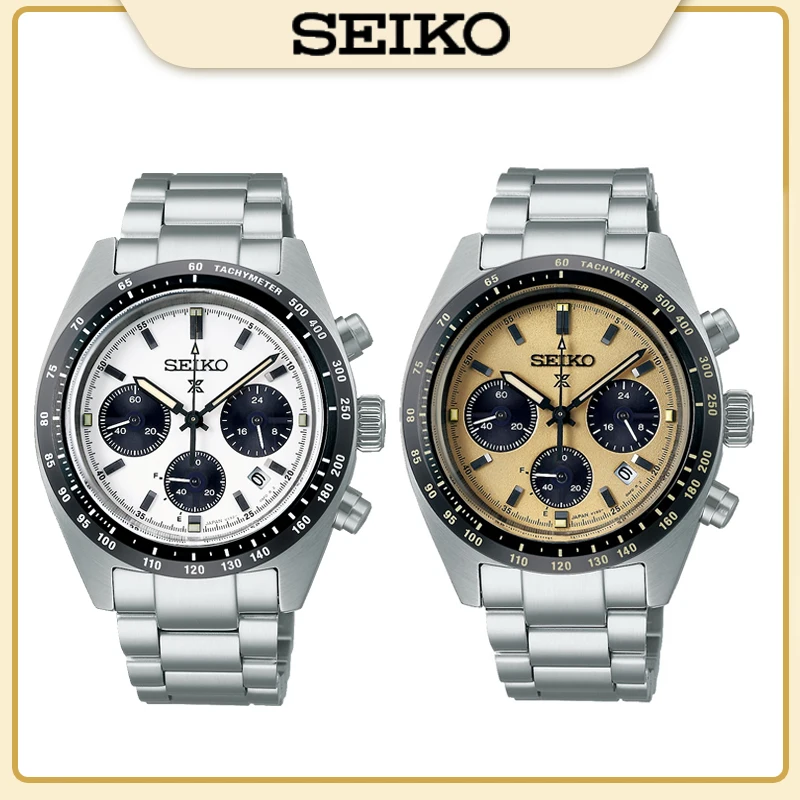 Original SEIKO Automatic Mechanical Watch Panda Di Three Eyed WatchPlate Chronograph Complete Calendar SSC813P1 Men Wristwatches