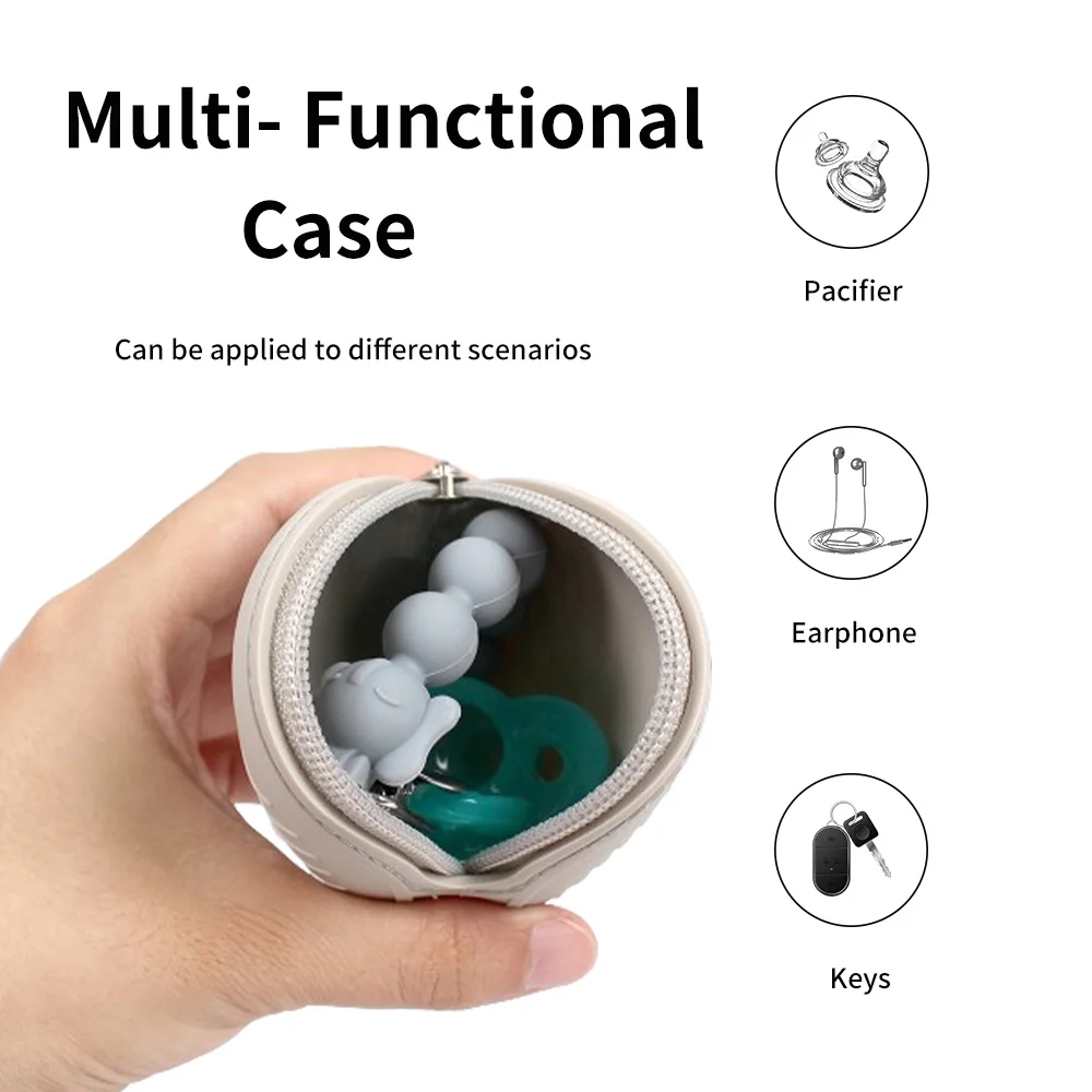 1 PCS BPA-Free Silicone Pacifier Holder, Soother Container Storage Case, Travel Pacifier Accessories