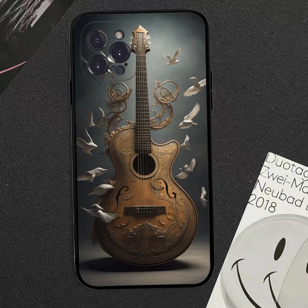 Music Score Musical Violin Guitar Phone Case For iPhone 15 14 13 12 Mini 11 Pro XS Max X XR SE 6 7 8 Plus Soft Silicone Cover