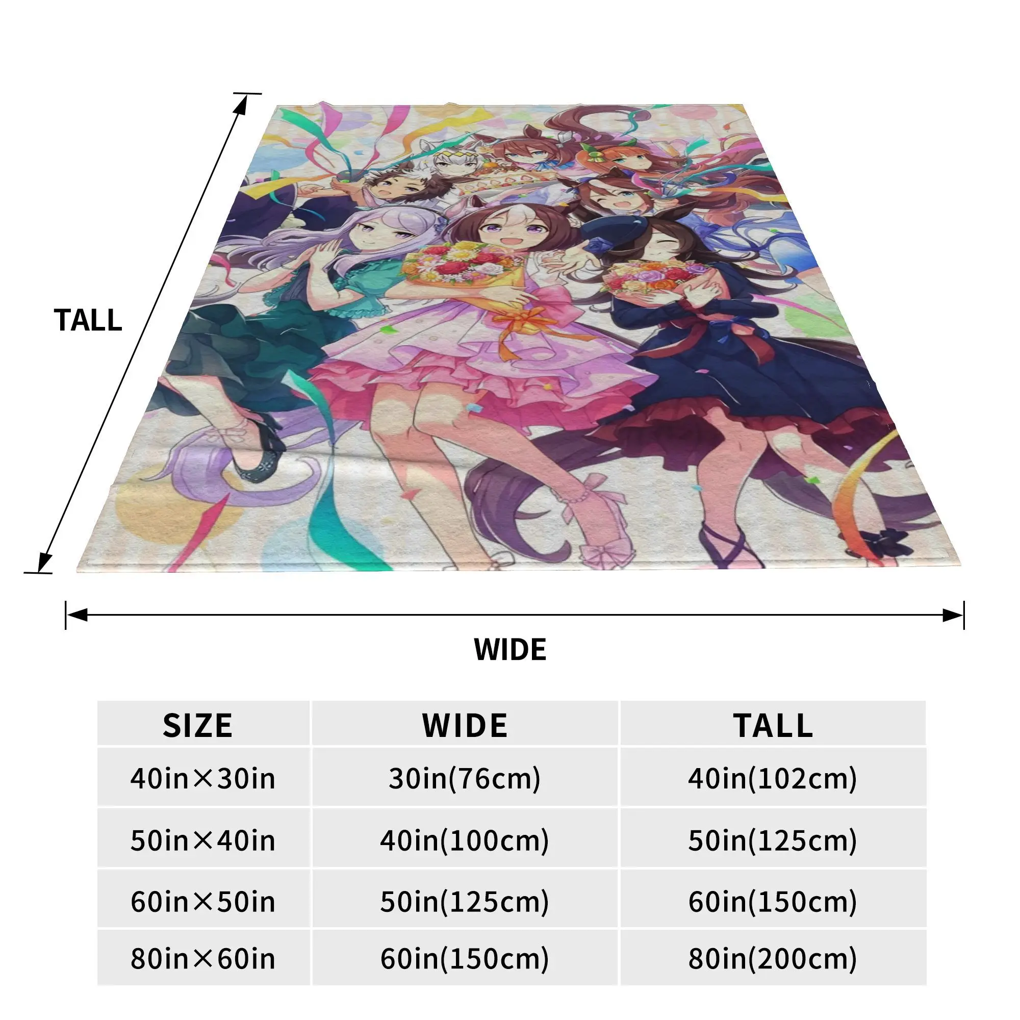 Umamusume جميلة ديربي أنيمي بطانية محبوكة غامض رمي البطانيات طائرة السفر المحمولة فائقة النعومة الدافئة المفرش