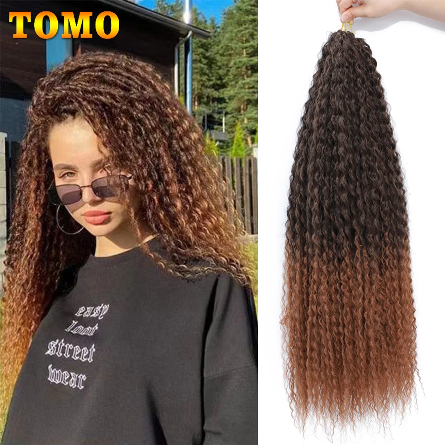 

TOMO Ariel Curl Synthetic Hair 30Inch Water Wave Passion Twist Crochet Braids Ombre Afo Curls Deep Wave Braiding Hair Extensions