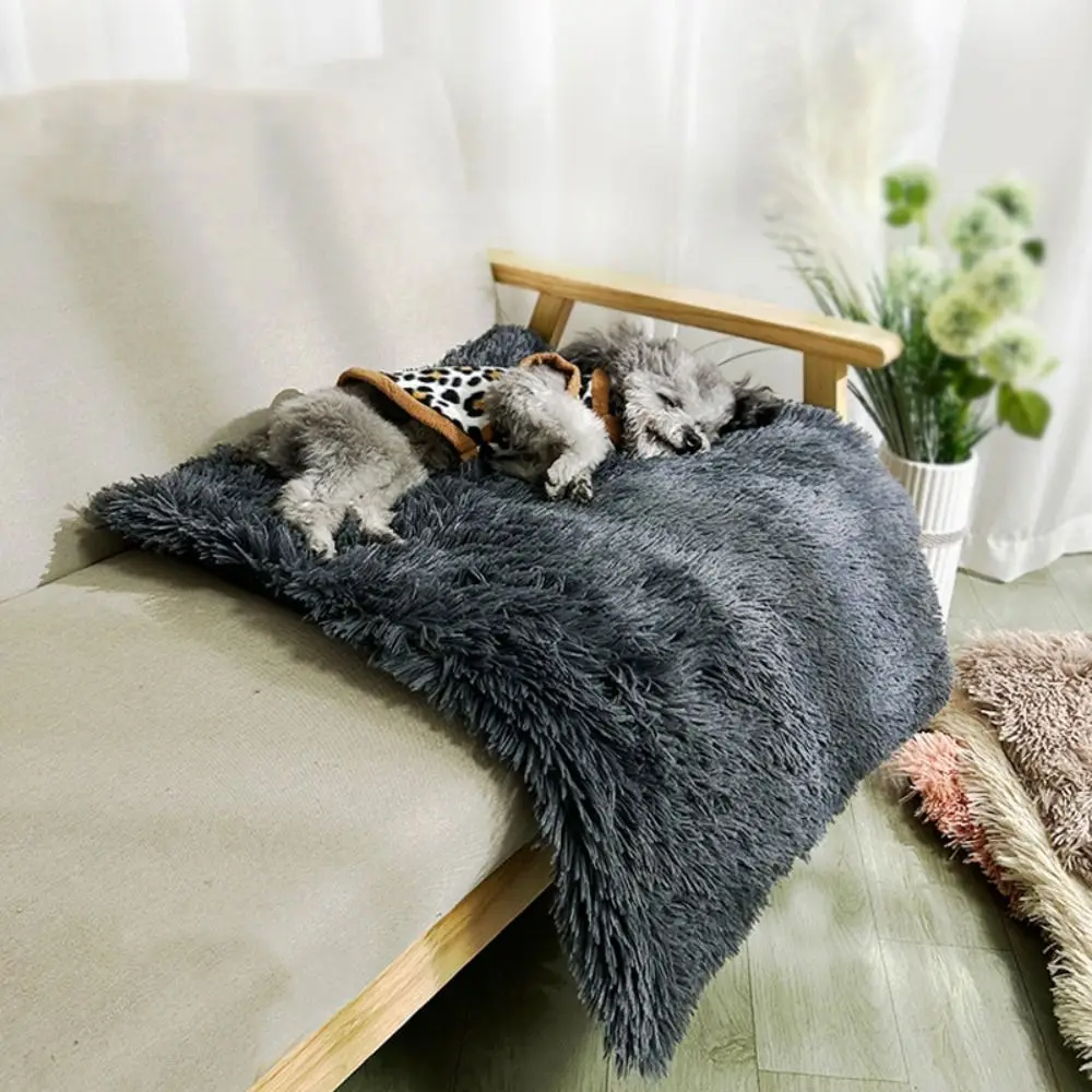 Capa de cama para gato, cobertor macio de pelúcia para inverno, veludo, à prova d'água, quente, cobertor para gato, confortável, respirável, cobertor de cama para cães, inverno