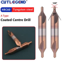 HRC60 Tungsten Steel Center Drills 60 Degree Carbide Spot Drill Type A 0.5 1 2.0 3 4 5 6 8 Double-head Metal Drill Bit CNC Tools