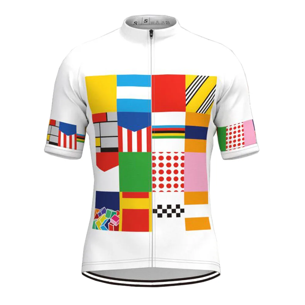 Retro Men Cycling Jersey Summer Short Sleeve Bike Jersey Breathable Quick Dry Triathlon Cycling Clothing Mtb Can Customized