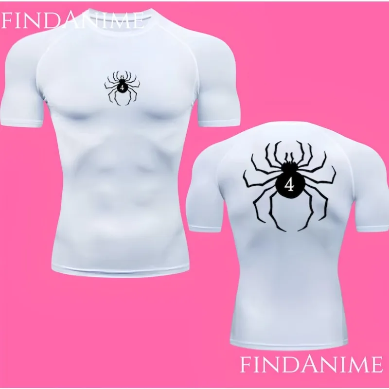Spider Compression T-Shirts,Phantom Troupe Hunter x Anime T-Shirt,Anime HxH Gym T-Shirt