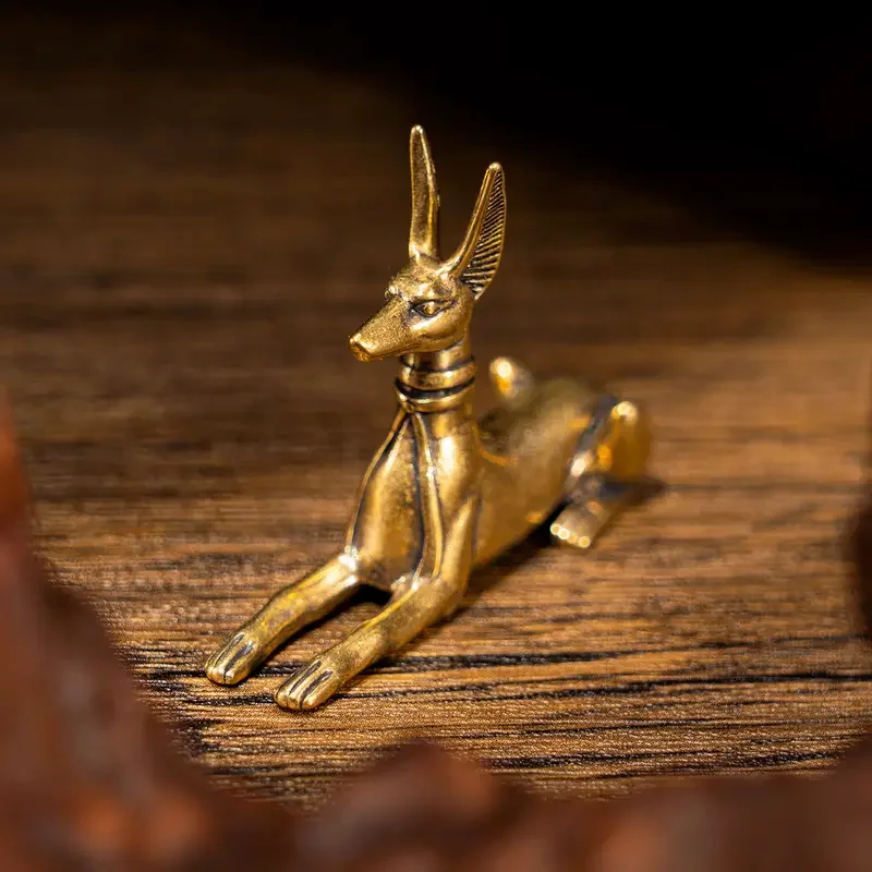 1 Stück Vintage Messing Ägyptischer Pharao Hound Statue – exquisites dekoratives Kunststück für Zuhause, Büro oder Café, ideal für Bücherregale – Detail 9